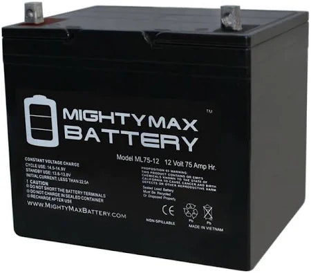 AGM Battery 12V 900CCA 75AH